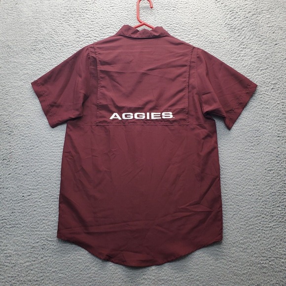 Proedge By Knights Apparel Fishing Shirt Mens S Dark Red Uni Of Texas ATM Aggies - Picture 2 of 8